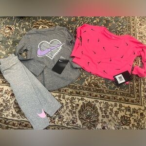 2T NWT Nike Pink and Gray Kids' Outfit Set